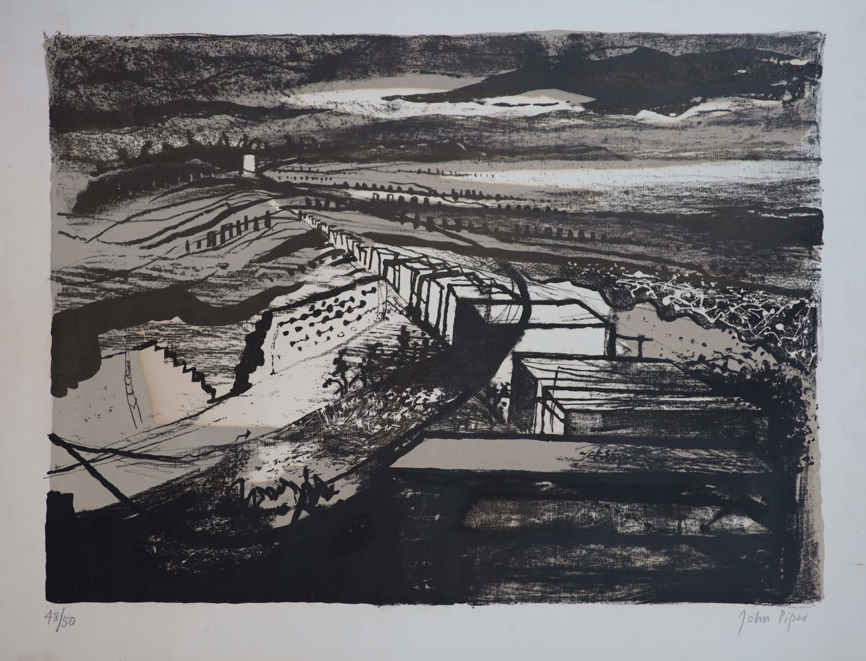 John Piper (1903-1992), Clymping Beach (Levinson 81), Lithograph in colours, 41 x 55 cm.